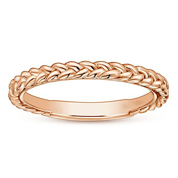 New simple creative braided twist ring copper plated gold and silver ladies' pinky ring