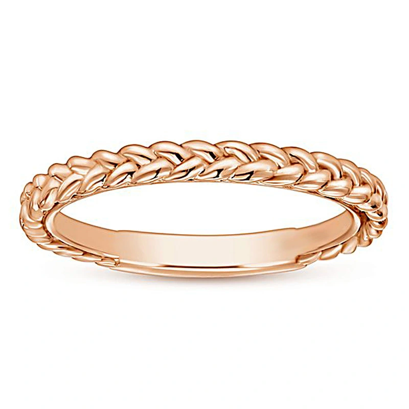 New simple creative braided twist ring copper plated gold and silver ladies' pinky ring