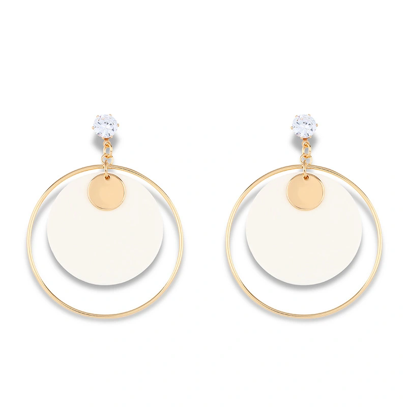 Japanese and Korean sweet beauty macaron earrings fashionable and simple new acrylic personality trend earring accessories ern12