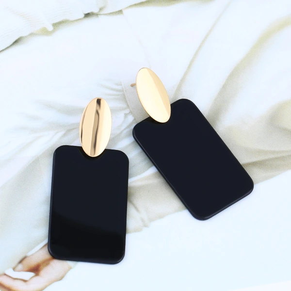 Hot selling accessories Korean style exquisite women's macaron acrylic earrings fashionable rectangular earrings ern07