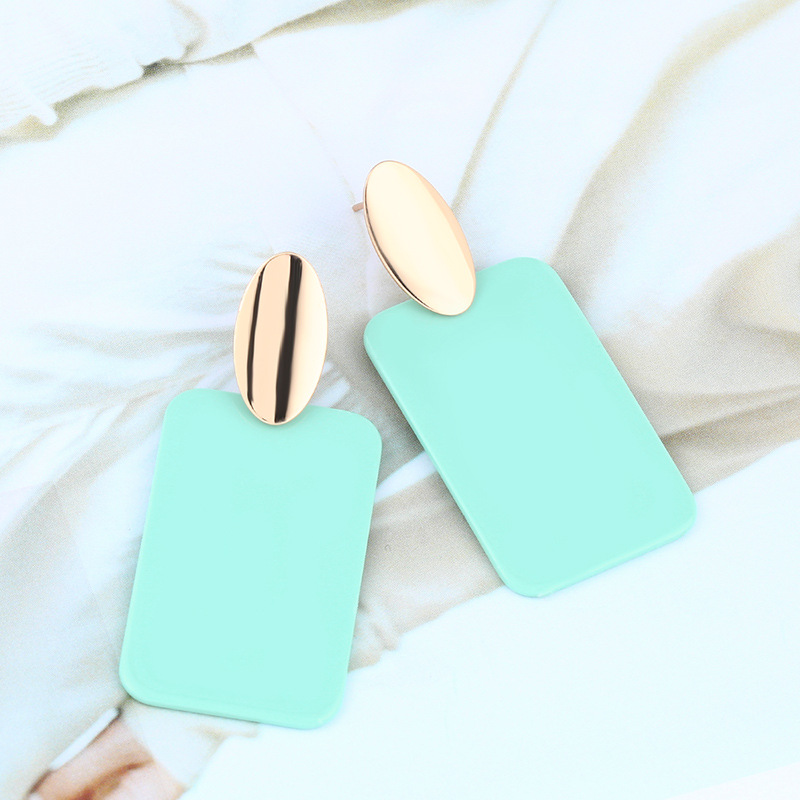 Hot selling accessories Korean style exquisite women's macaron acrylic earrings fashionable rectangular earrings ern07