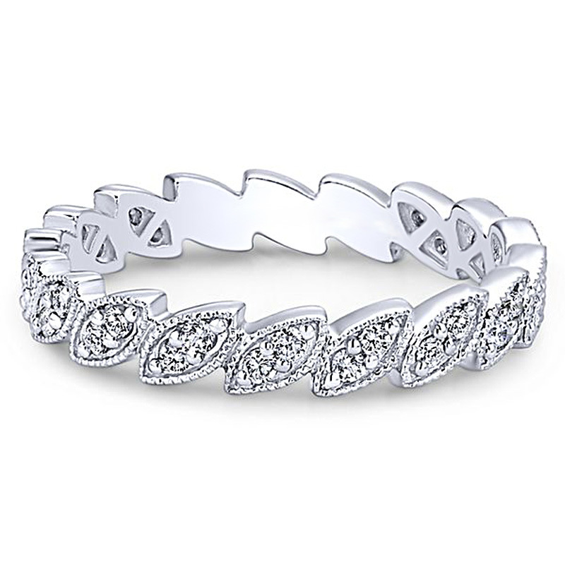 New ring European and American creative leaf-shaped zircon ring female party travel tail ring