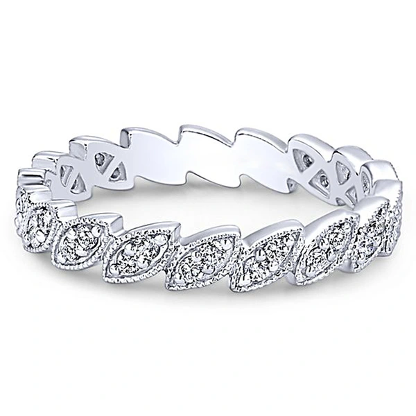 New ring European and American creative leaf-shaped zircon ring female party travel tail ring