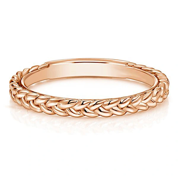 New simple creative braided twist ring copper plated gold and silver ladies' pinky ring