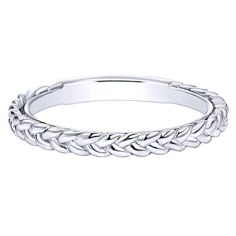 New simple creative braided twist ring copper plated gold and silver ladies' pinky ring