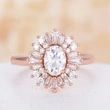 New European and American luxury full diamond women's opal ring engagement proposal jewelry