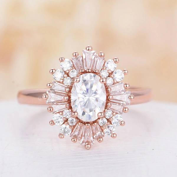 New European and American luxury full diamond women's opal ring engagement proposal jewelry