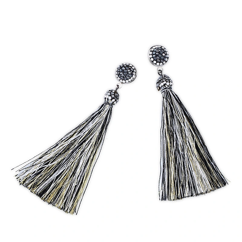 Hot selling new style long temperament tassel earrings high-end diamond earrings earrings for women erk69 light luxury