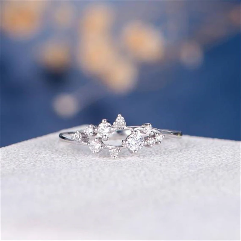 Jewelry hot-selling ring European and American women's simple diamond ring birthday holiday gift jewelry