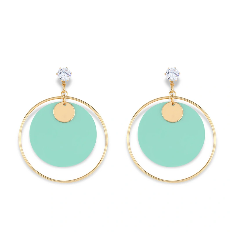 Japanese and Korean sweet beauty macaron earrings fashionable and simple new acrylic personality trend earring accessories ern12