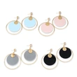 Japanese and Korean sweet beauty macaron earrings fashionable and simple new acrylic personality trend earring accessories ern12