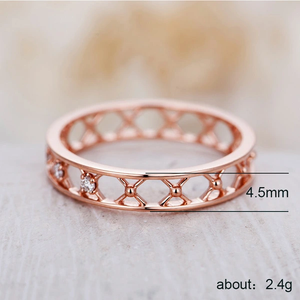 New hot selling fashion X-shaped hollow zircon women's ring all-match party accessories
