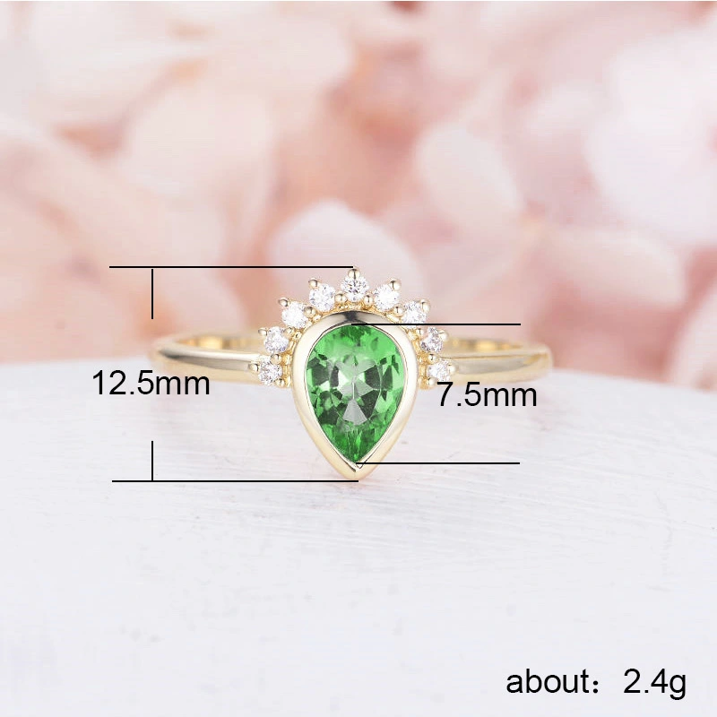 New hot selling European and American women's teardrop-shaped zircon ring popular fashion fresh jewelry wholesale