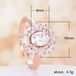 New European and American luxury full diamond women's opal ring engagement proposal jewelry