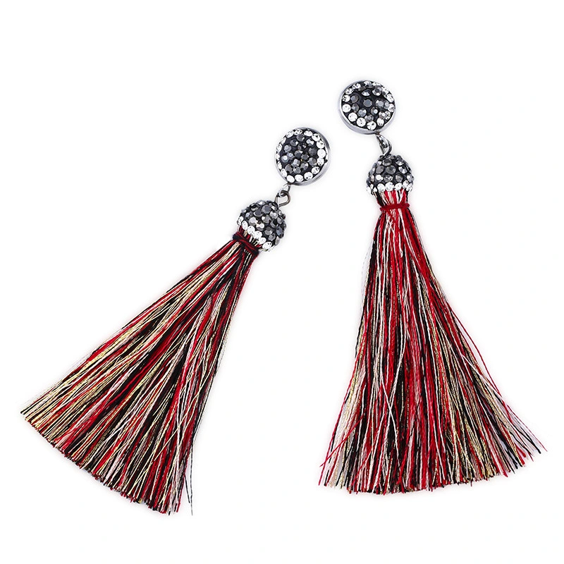 Hot selling new style long temperament tassel earrings high-end diamond earrings earrings for women erk69 light luxury