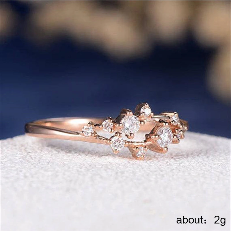 Jewelry hot-selling ring European and American women's simple diamond ring birthday holiday gift jewelry