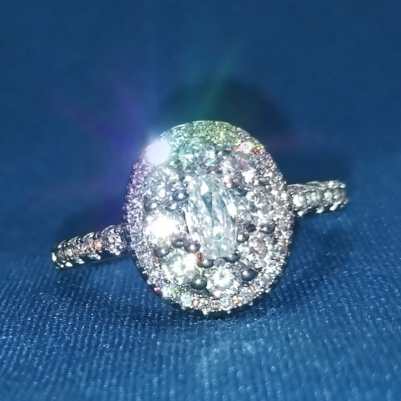 European and American new fashion all-match full diamond zircon ring female party gathering ring hand jewelry