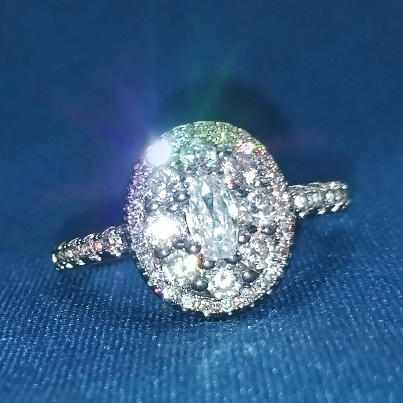 European and American new fashion all-match full diamond zircon ring female party gathering ring hand jewelry