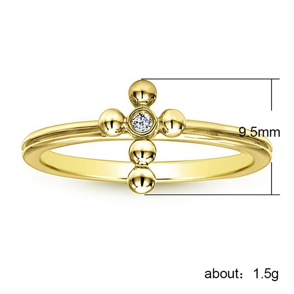 Hot selling sweet and fresh delicate minimalist style ring for women exquisite versatile diamond pinky ring