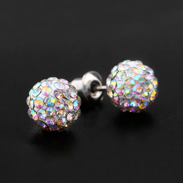 Korean fashion small exquisite women's crystal earrings simple and versatile diamond candy color earring accessories ern24