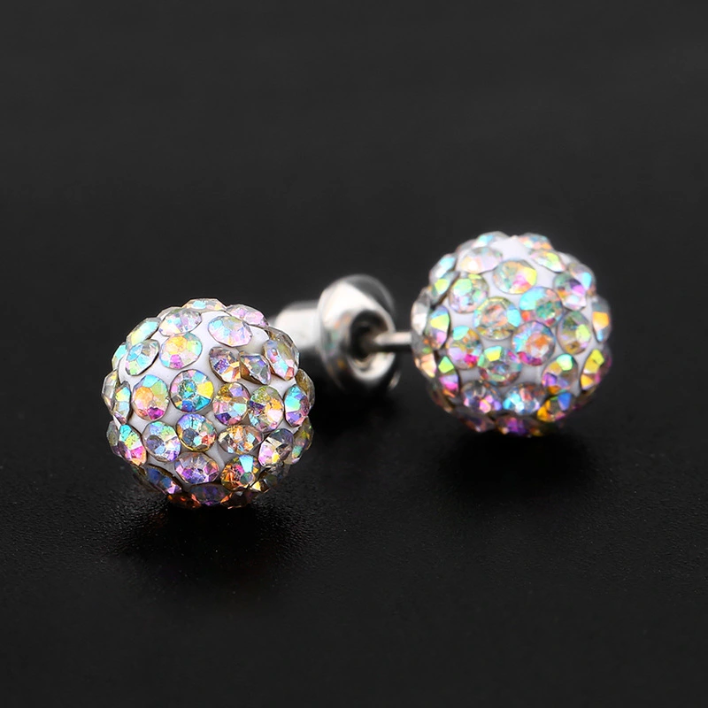 Korean fashion small exquisite women's crystal earrings simple and versatile diamond candy color earring accessories ern24