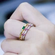 New simple micro-inlaid zircon women's ring fashionable and versatile ring travel souvenir hand jewelry