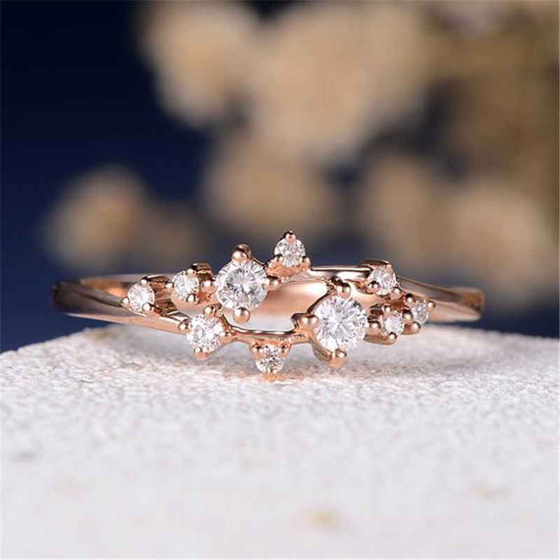 Jewelry hot-selling ring European and American women's simple diamond ring birthday holiday gift jewelry