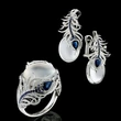  Wholesale new retro Phoenix Moonstone earrings for women creative earrings artificial gemstone jewelry