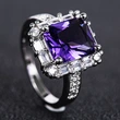 Fashion OL ladies ring European and American new zircon platinum diamond ring dance party hand jewelry