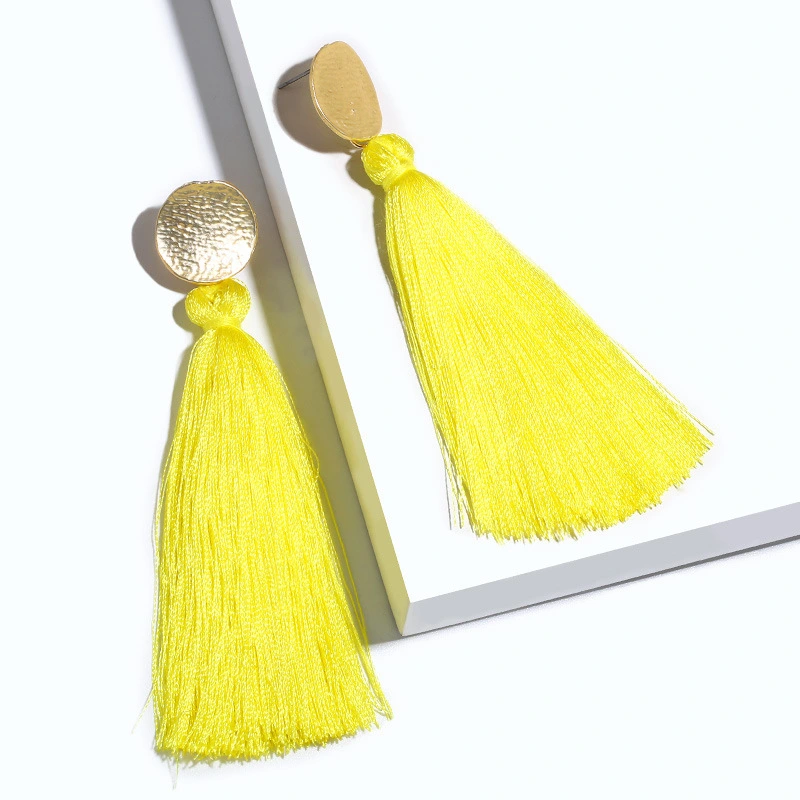 European and American fashion tassel earrings fashionable versatile women's simple personality earrings trendy ear jewelry wholesale erm08