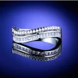 Hot selling new European and American style double row zircon diamond ring for women simple ring spot wholesale