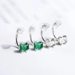  New European and American simple geometric square zircon earrings female Japanese and Korean simple ear bone hoop accessories