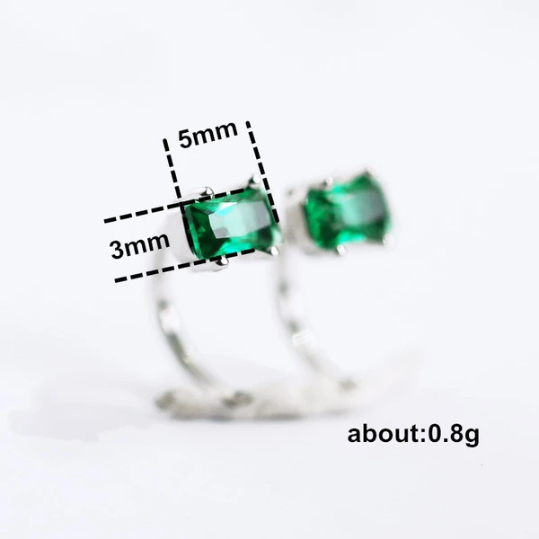 New European and American simple geometric square zircon earrings female Japanese and Korean simple ear bone hoop accessories