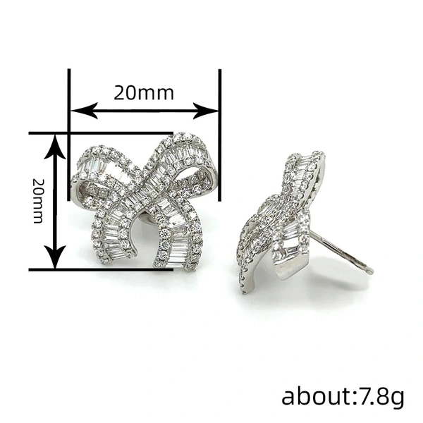 Korean version of butterfly earrings for women, exquisite and sweet girl wear matching accessories, micro-inlaid zircon net celebrity style