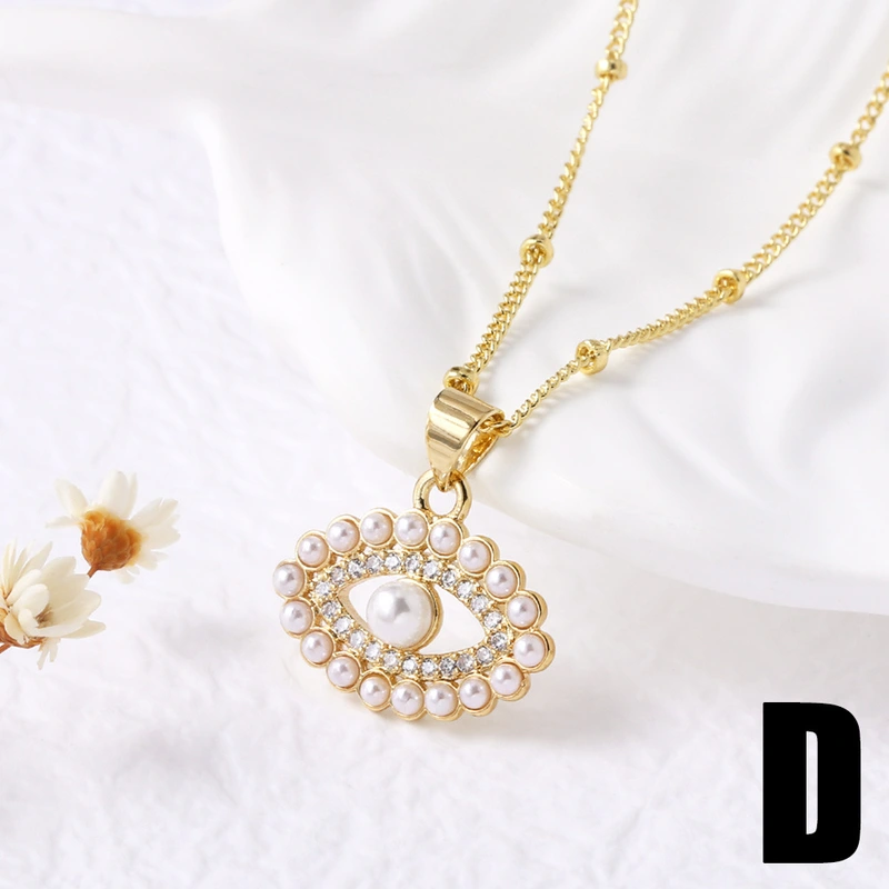 AS jewelry summer new all-match turtle devil eye pearl pendant necklace clavicle chain female nku59