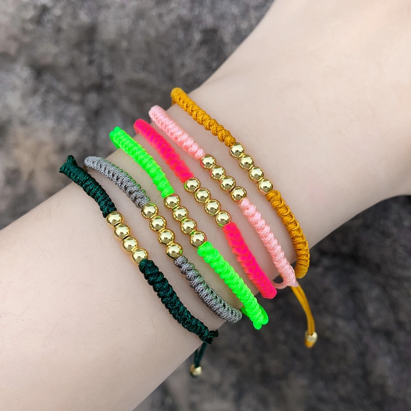 DIY jewelry accessories Bohemian style colorful beaded bracelet couple bracelet adjustable pull bracelet bra52