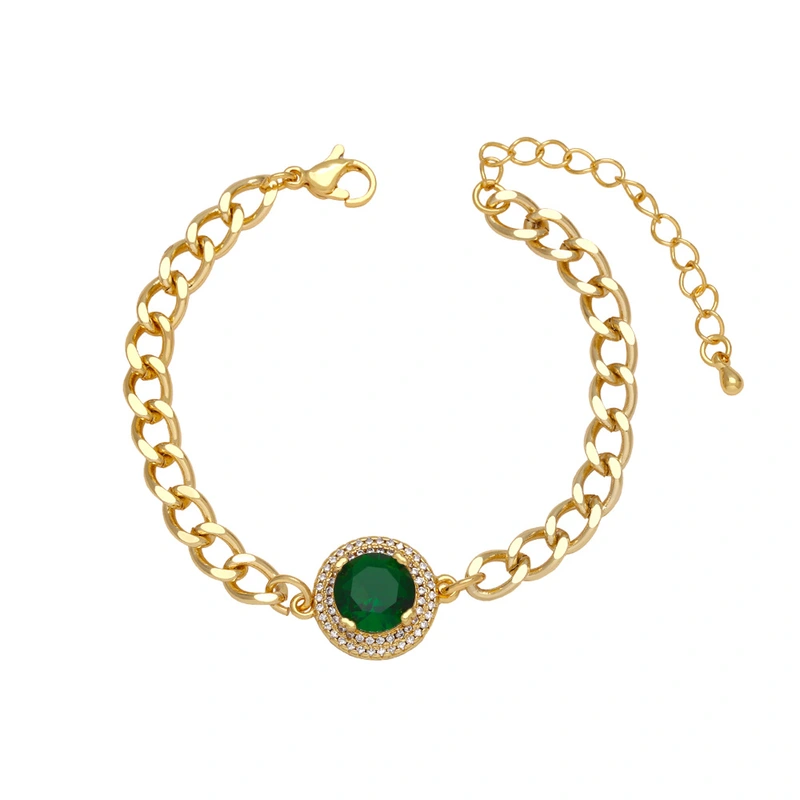 Clearance Europe and the United States hot selling colored gemstone bracelets for women gold-plated zircon jewelry wholesale brd43