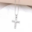 AS jewelry new hot selling large zircon European and American cross pendant clavicle necklace female nkb761