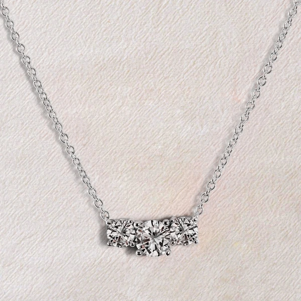 New jewelry fashion simple three zircon necklace female student versatile clavicle chain gift