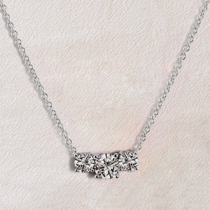 New jewelry fashion simple three zircon necklace female student versatile clavicle chain gift