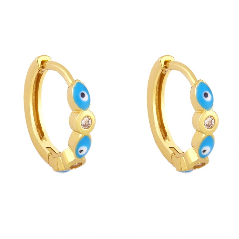 Clearance earrings for women micro-inlaid zircon eyes devil eye jewelry European and American oil drop earrings erx90
