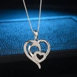 Live broadcast hot money jewelry heart connected double love Mother's Day gift fashion versatile necklace women