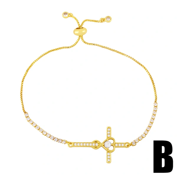 Internet celebrity girlfriend bracelet niche design simple cross tree of life zircon bracelet European and American hand jewelry bre15