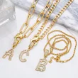 Hot selling zircon English letter necklace European and American fashion hip hop men and women 26 letter necklace nkb174