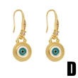 European and American earrings inlaid with diamond oil drop sun moon devil eye earrings female fashion personality ear hook erq59