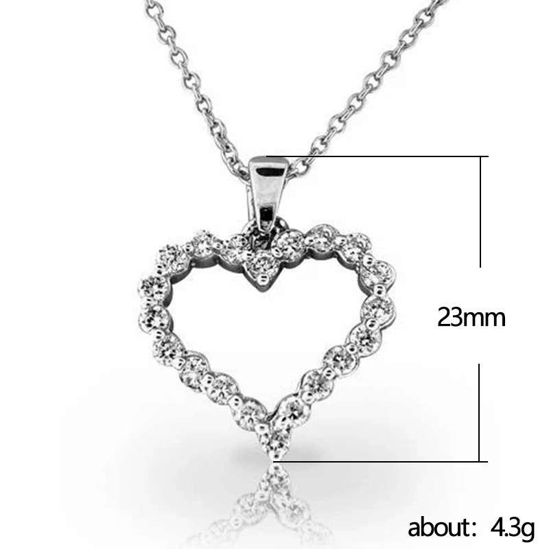 The same love pendant as the live broadcast of the Internet celebrity, the eternal heart necklace with diamonds and hollow women's love clavicle necklace