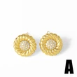 AS jewelry pearl flower earrings gold-plated zircon round earrings earrings erz54