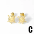 AS jewelry water drop round pendant earrings female gold-plated zircon inlaid turtle earrings era083
