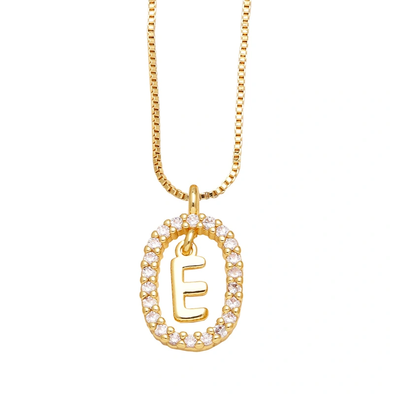 AS jewelry new style inlaid zircon 26 English letters necklace female gold-plated clavicle chain nka019