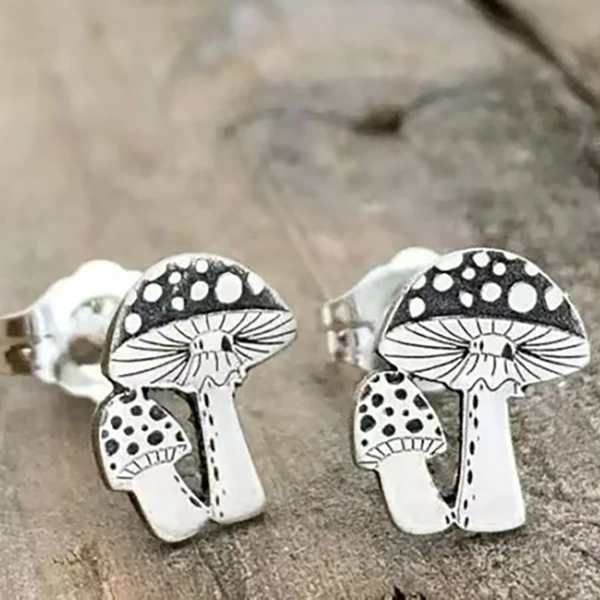 Simple light luxury fashion mushroom earrings art copy design simulation earrings pastoral style cute earrings